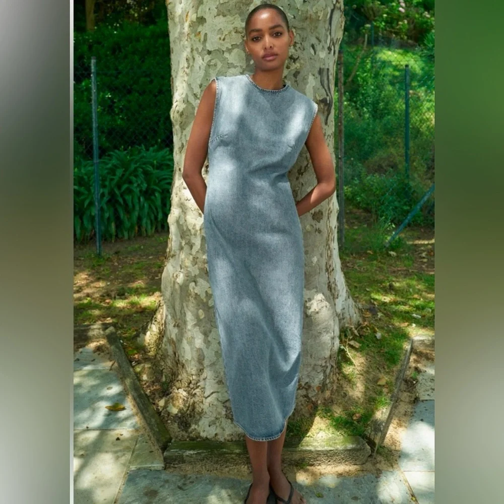 Zara midi denim dress - Picture 3 of 3